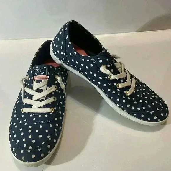 Bobs B Cute Dot Dot Dot Navy slip on shoes size 8.5 - Picture 1 of 8
